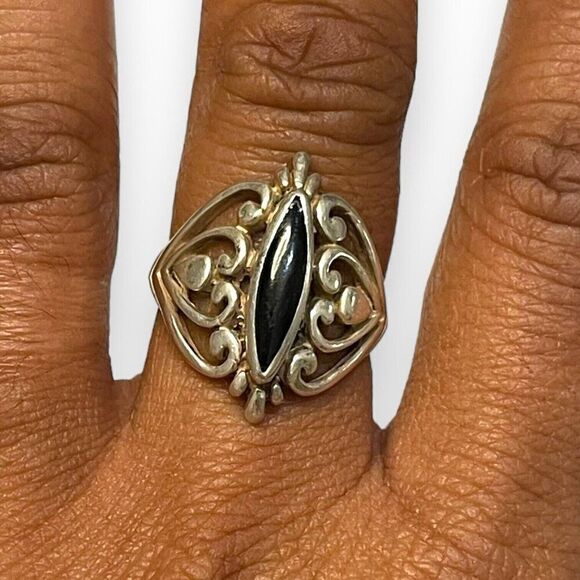 Sterling Silver Filigree Ring Womens 6 Vintage Casual Gift Idea Holiday Everyday